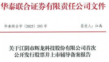 辉龙科技启动IPO辅导：华泰联合证券辅导，谢龙、胡雅夫妇控股67.7%