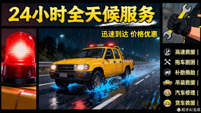 湖南岳阳汽车打不着火_道路救援_24小时拖车电话