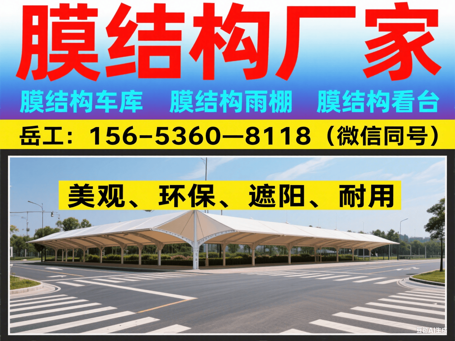 专业!岳阳膜结构车棚雨棚定制厂家电话(膜结构雨棚、膜结构汽车棚、膜结构体育看台工程、膜结构污水池废气膜加盖、膜结构充电桩加油站雨棚等服务)