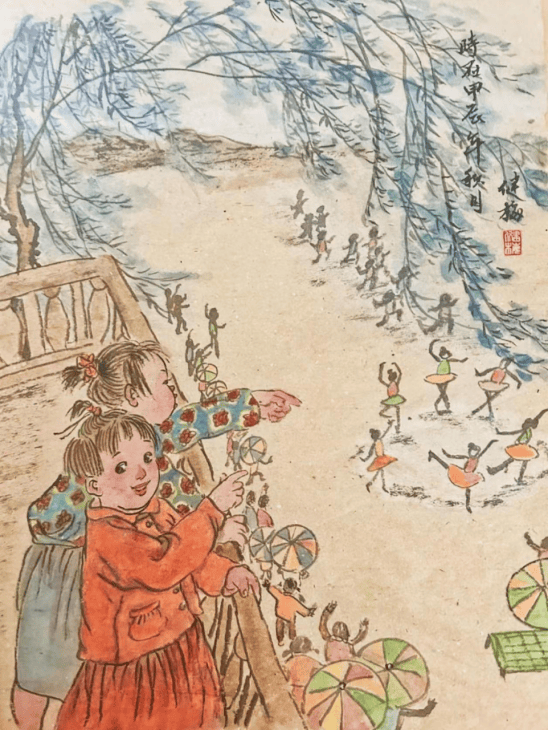 一双童眸，半世水墨——牟健梅（Jianmei Mu）的中国水墨童趣画创作